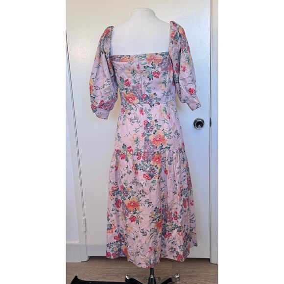 Rebecca Taylor Marlena Off the Shoulder Floral Midi Dress Size 6 - Picture 3 of 5